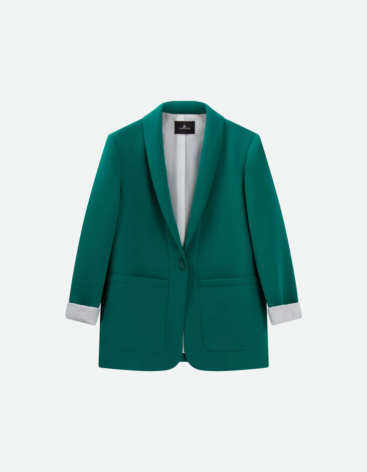 VARA - Veste de costume jungle green en polyester recyclé-5