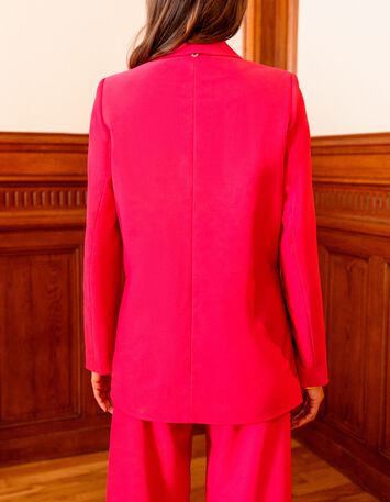 VILA - Veste de costume crois&eacute;e rose -2