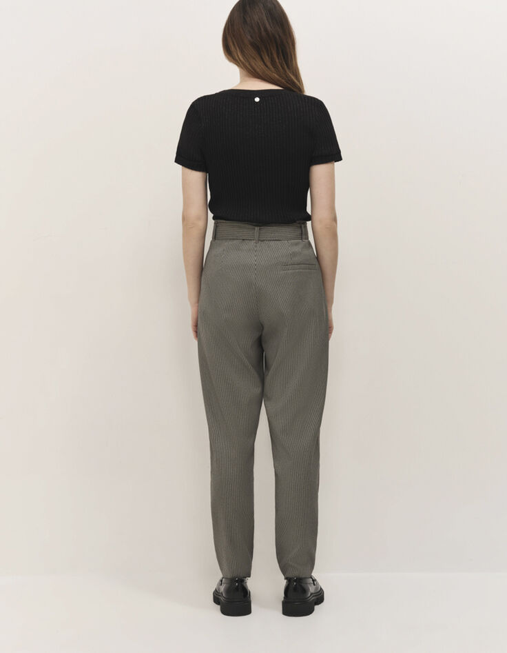 PAVEL - Pantalon de costume noir motif pied-de-puce-3