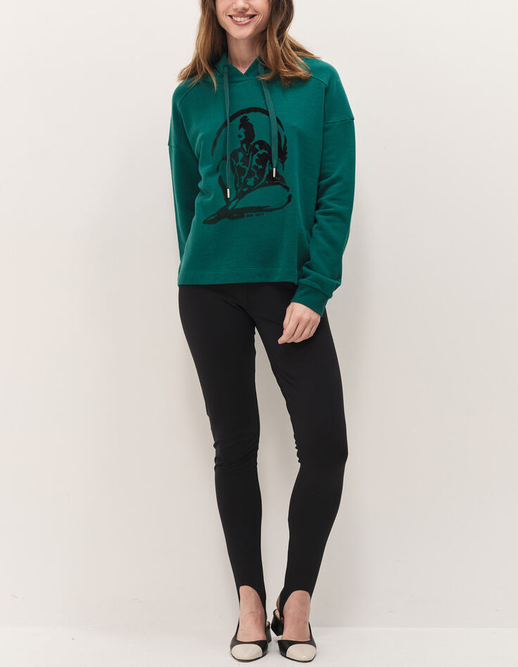 MAORI - Sweat &agrave; capuche evergreen molleton visuel danseuse-1