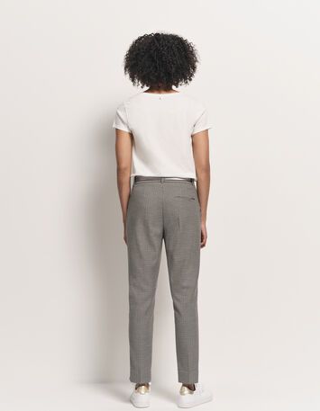 PAN - Pantalon de costume bleue motif pied-de-puce-3