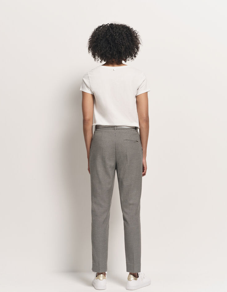 PAN - Pantalon de costume bleue motif pied-de-puce-3