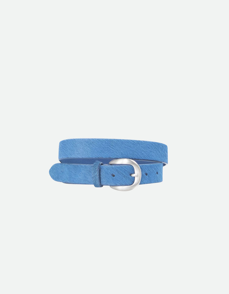 ARTIC - Ceinture saphir bleu en cuir fa&ccedil;on poulain-3