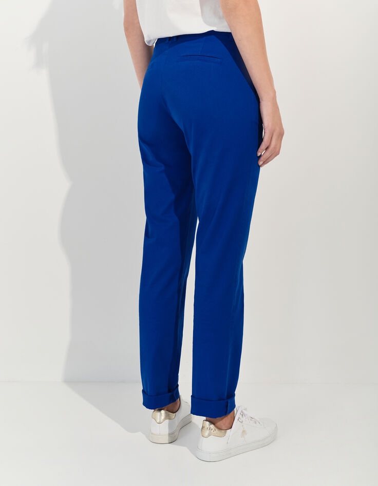 LE EDEN - Pantalon chino bleu surteint -4