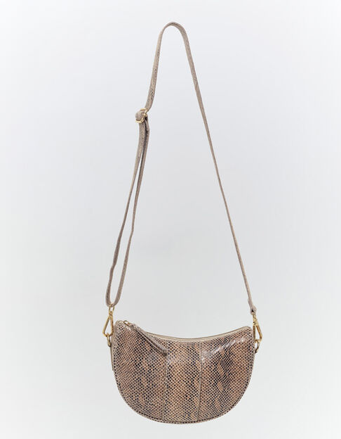 ALMA - Sac besace marron cuir certifié effet python - One Step