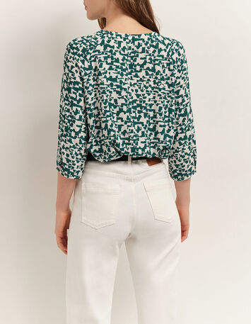 COLIN - Blouse écrue à imprimé écorce urbaine-3