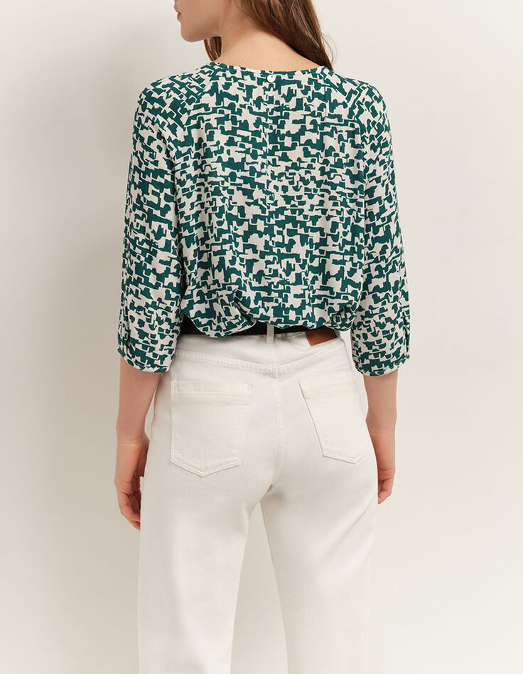 COLIN - Blouse écrue à imprimé écorce urbaine-3