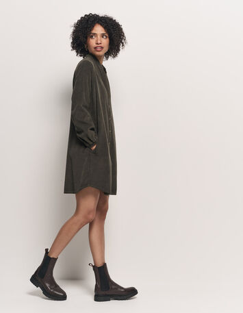 RUSH - Robe kaki velours côtelé-2