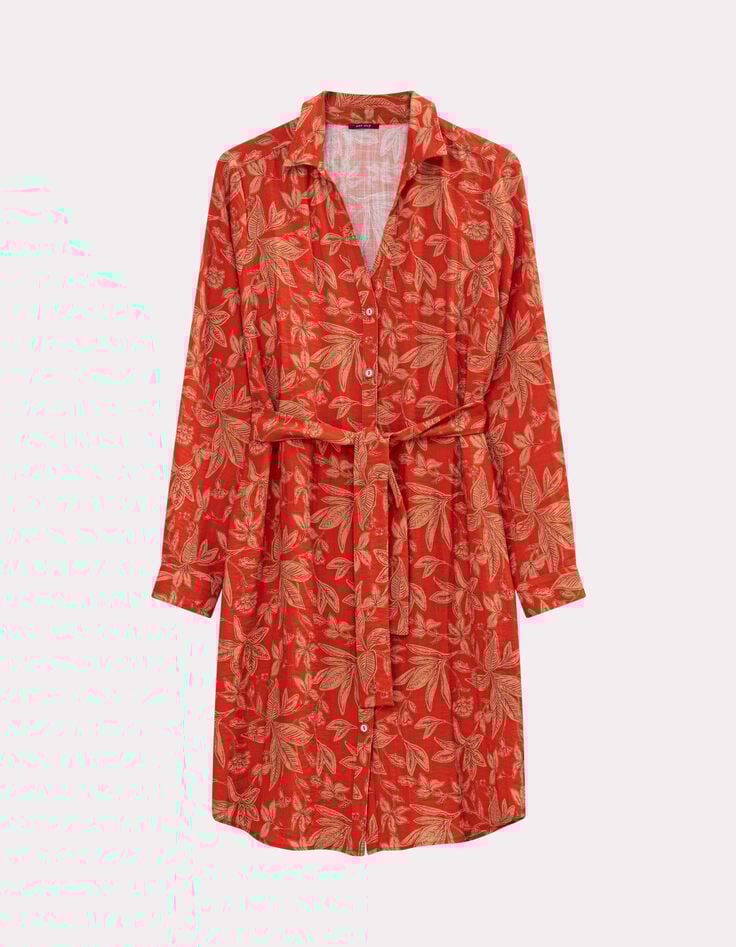 REALLY - Robe chemise orange imprimé jungle flash-6 REALLY - Robe chemise orange imprimé jungle flash-6