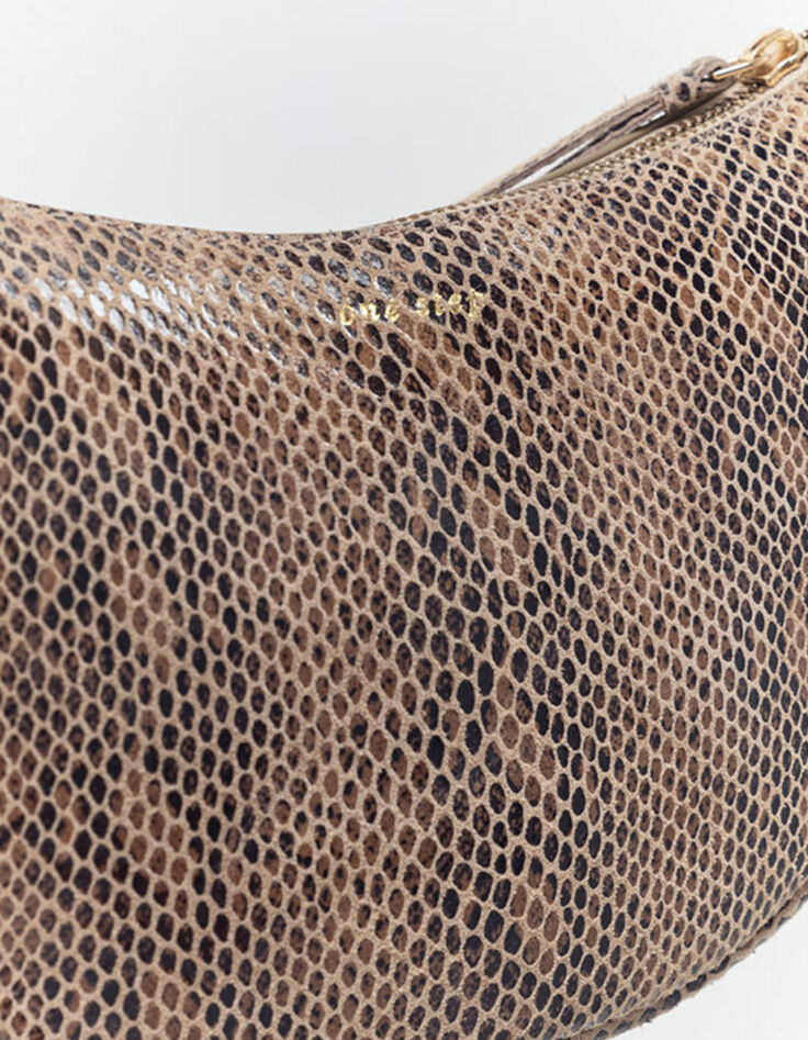 ALMA - Sac besace marron cuir certifié effet python-3
