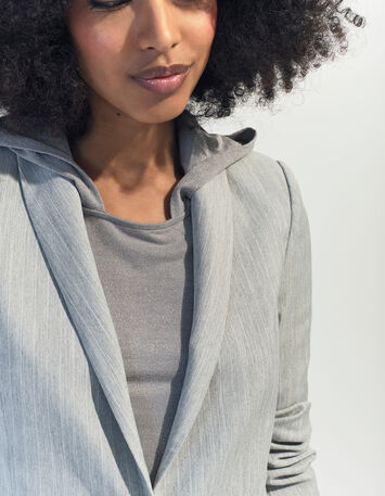 VASCO - Veste de costume grise rayures tennis -5