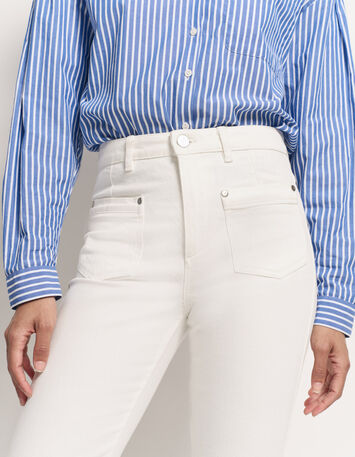 LE KARLIE - Jean bootcut blanc waterless 7/8ème -4