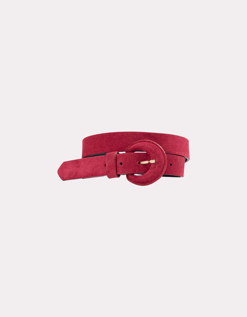 ANDREW - Ceinture rouge cuir velours - One Step