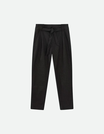 PLATON - Pantalon anthracite néo-battle à motif pois-5