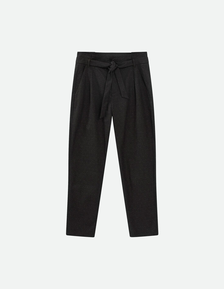 PLATON - Pantalon anthracite néo-battle à motif pois-5