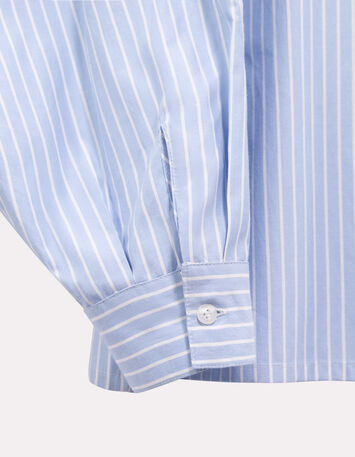 CASABIANCA - Chemise rayures bleues broderies manches-5
