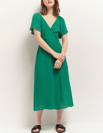 RYOKO - Robe portefeuille midi green grass-2