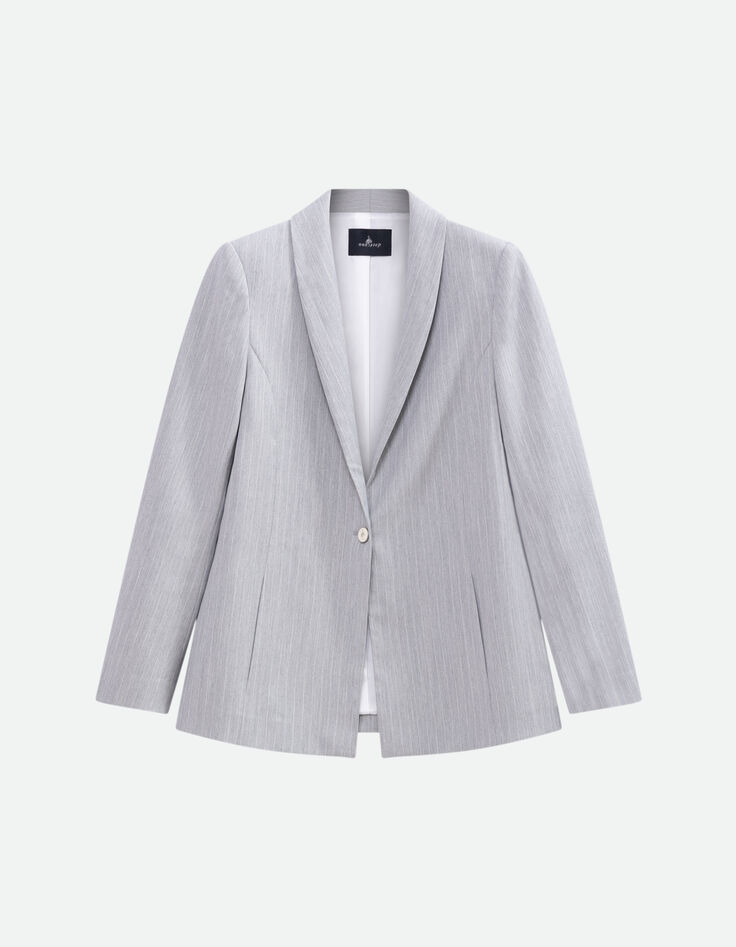 VASCO - Veste de costume grise rayures tennis -6
