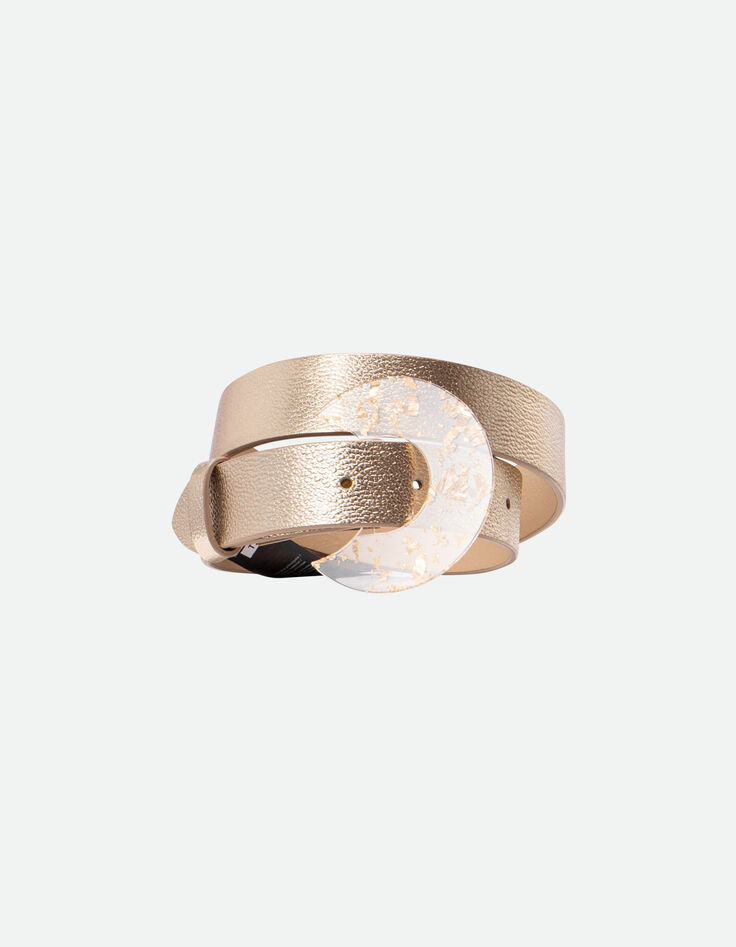 AMOR - Corps de ceinture doré cuir certifié embossé-2