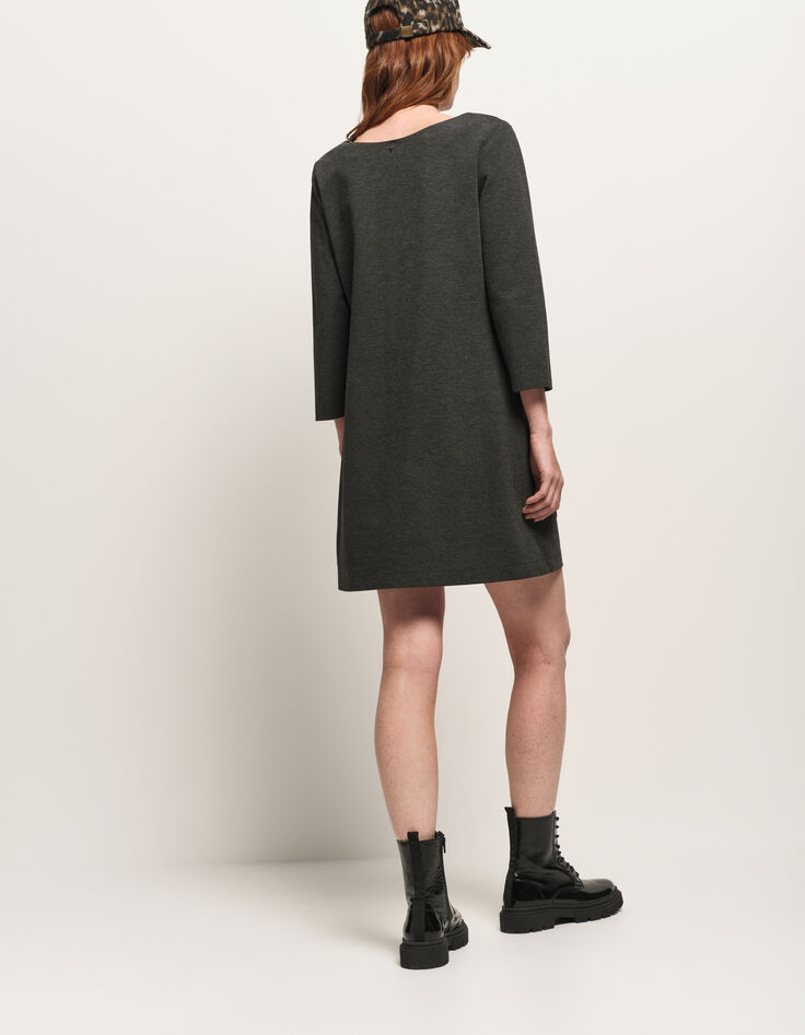 ROBBY - Robe grise maille Milano-3