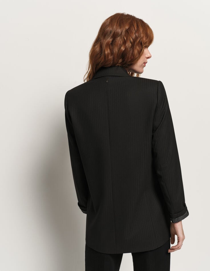 VONDA - Veste de costume noire motif rayures-3 VONDA - Veste de costume noire motif rayures-3
