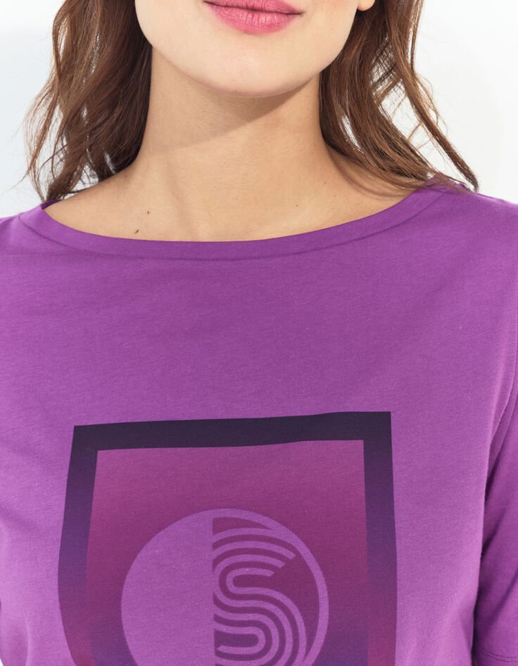 MATHEO - T-shirt violet coton bio monogramme -2