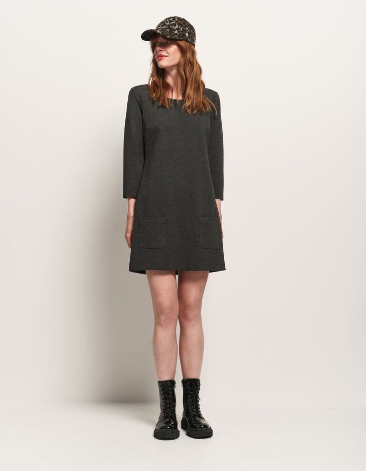 ROBBY - Robe grise maille Milano-2