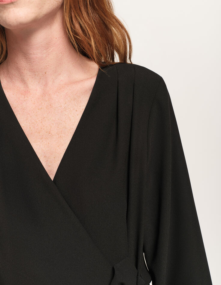 ROMY - Robe noire nœud côté-4