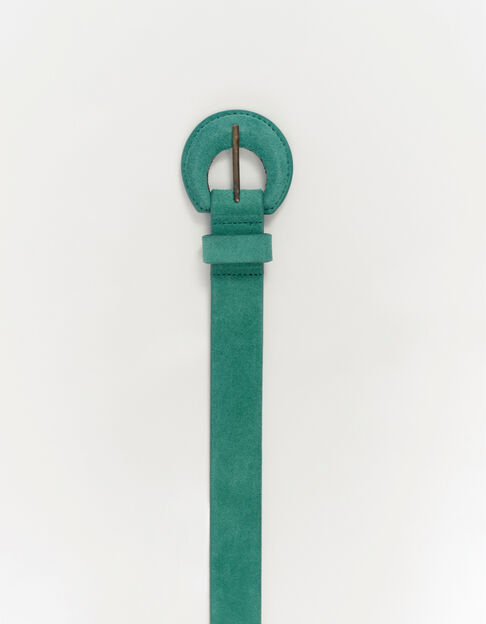 ANDREW - Ceinture green grass en cuir velours certifi&eacute; - One Step