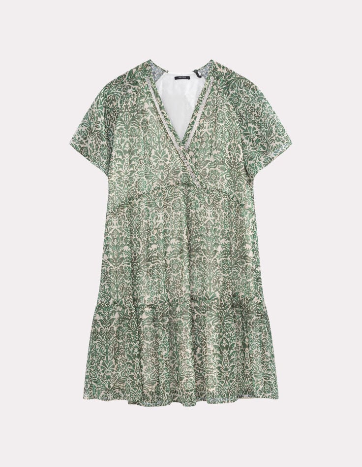 RISOTA - Robe écrue imprimé romance baroque-5 RISOTA - Robe écrue imprimé romance baroque-5
