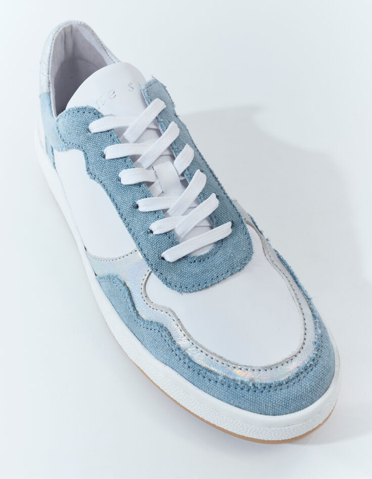 O.JODIE - Baskets blanches, bleu, argenté cuir-5