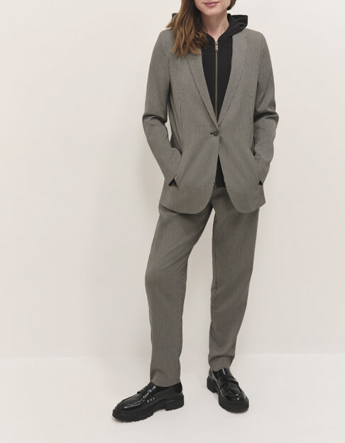 PAVEL - Pantalon de costume noir motif pied-de-puce - One Step