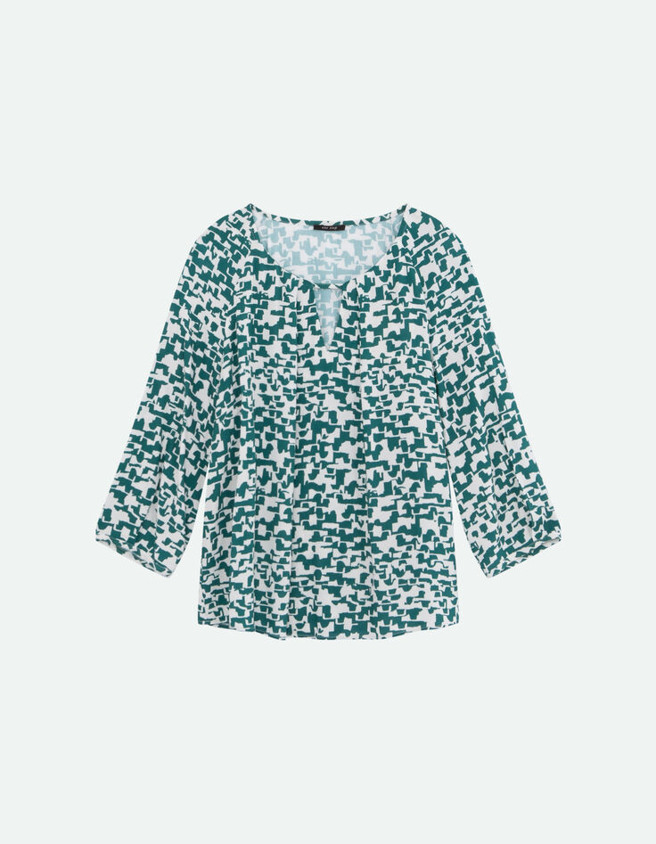 COLIN - Blouse écrue à imprimé écorce urbaine-5