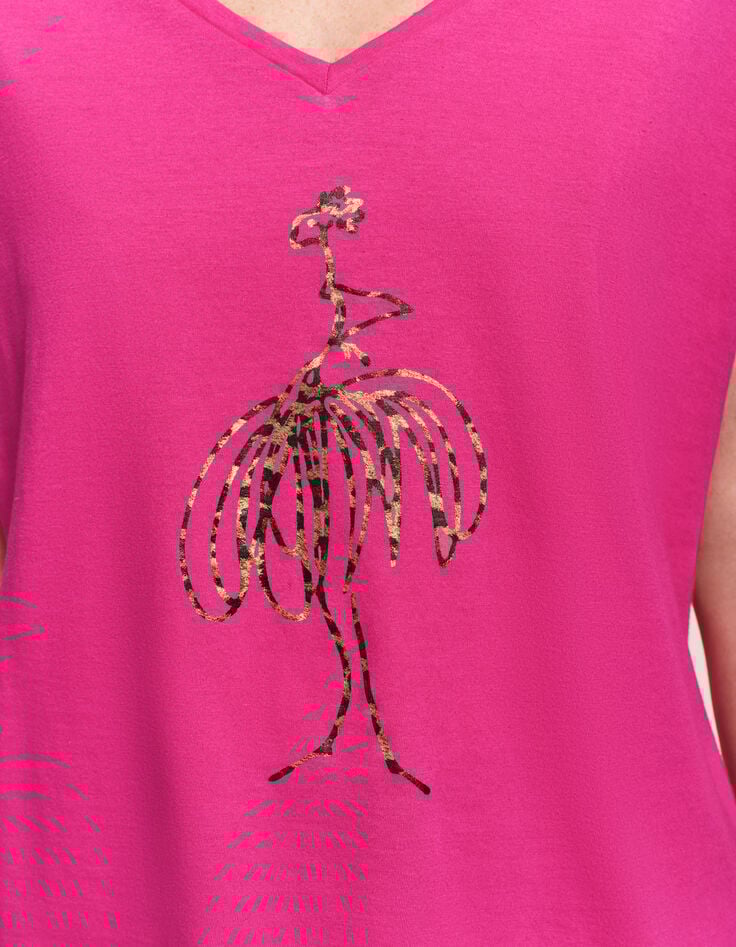 MAGIC - T-shirt rose danseuse motif léopard-3 MAGIC - T-shirt rose danseuse motif léopard-3