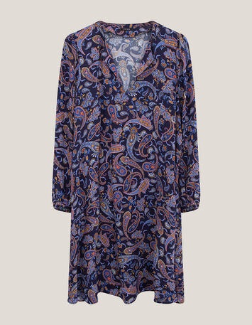 RIOMY - Robe marine à imprimé néo cachemire-4