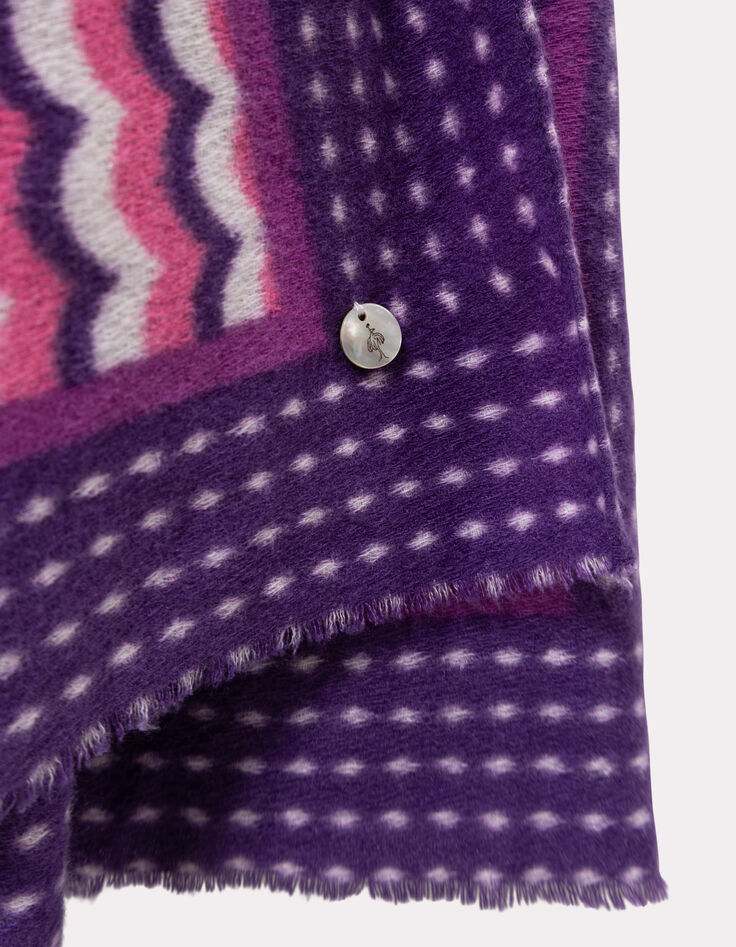 AZURA - Echarpe violette mix motifs pois et vagues-2 AZURA - Echarpe violette mix motifs pois et vagues-2