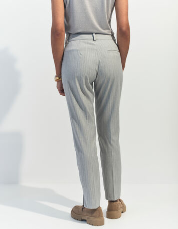 PAN - Pantalon de costume gris rayures tennis -2