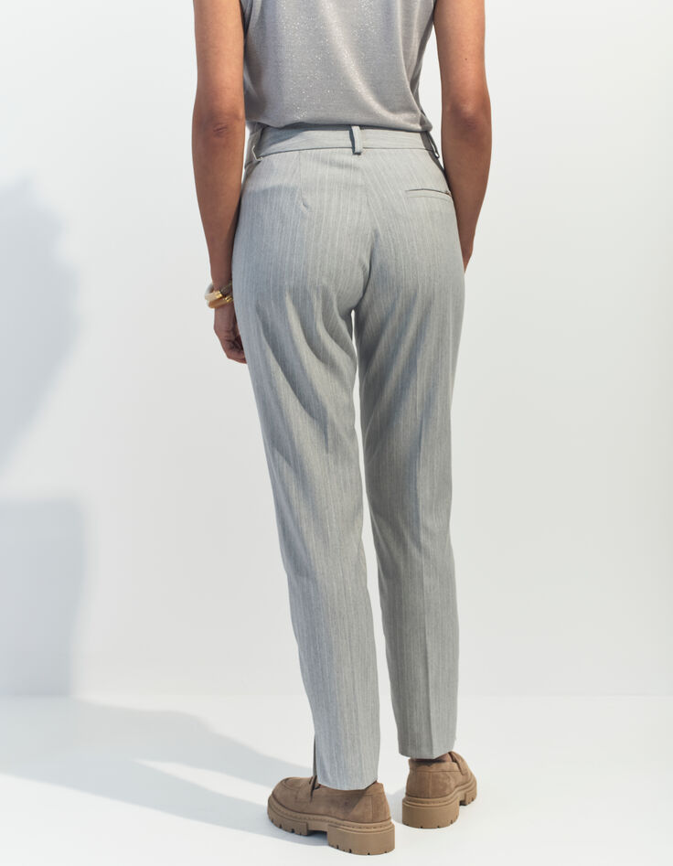 PAN - Pantalon de costume gris rayures tennis -2