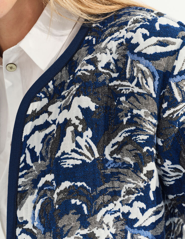 DORES - Blouson réversible écrue jacquard motif écume-9