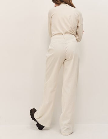 POETE - Pantalon droit ivoire en velours côtelé-2 POETE - Pantalon droit ivoire en velours côtelé-2