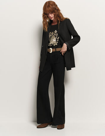 VONDA - Veste de costume noire motif rayures-2