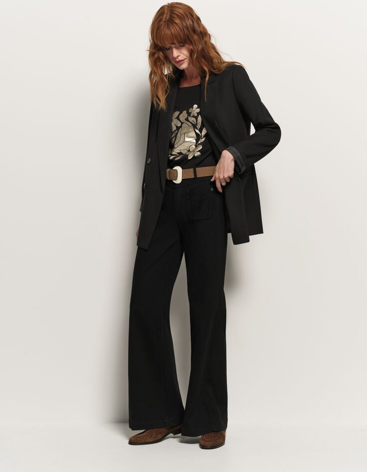 VONDA - Veste de costume noire motif rayures-2 VONDA - Veste de costume noire motif rayures-2