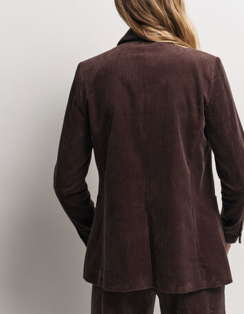VACANCY - Veste de tailleur marron velours côtelé-3
