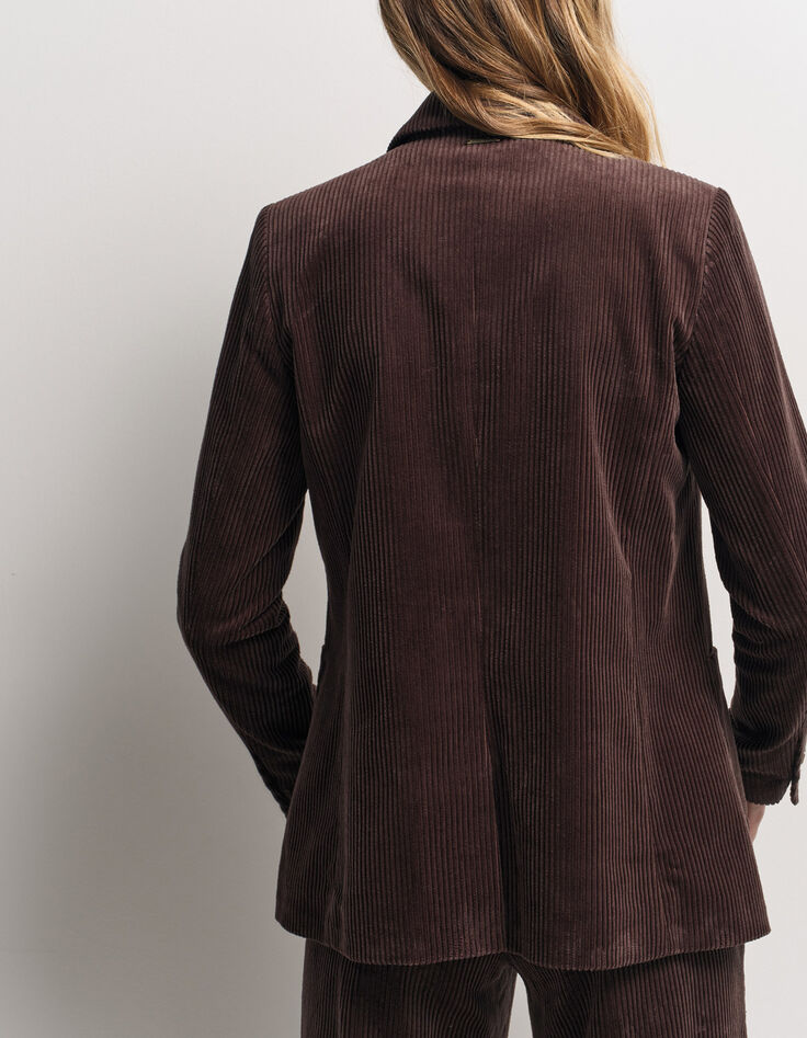 VACANCY - Veste de tailleur marron velours côtelé-3