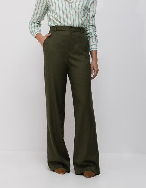 PICO - Pantalon de tailleur kaki rayures tennis lurex - One Step