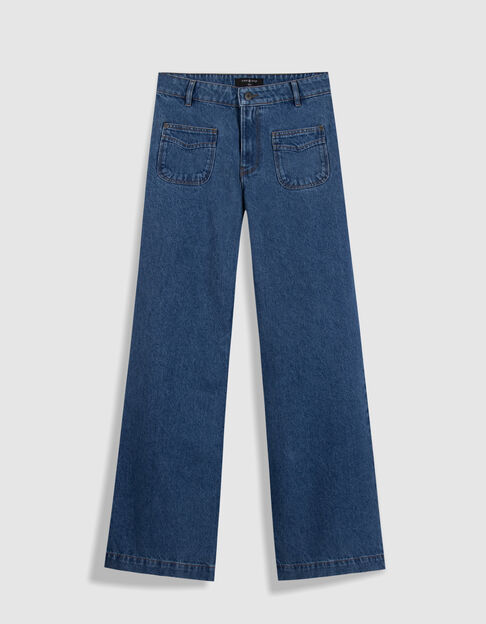 LE HAILEY - Jean flare bleu poches plaqu&eacute;es - One Step