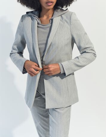 VASCO - Veste de costume grise rayures tennis -2