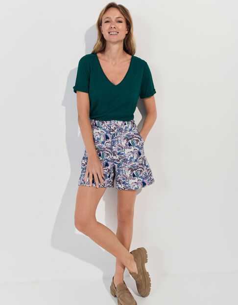 MARINGA - T-shirt vert détails dentelle  - One Step