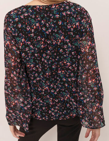 CERYX - Blouse noire à imprimé jardin nocturne-3 CERYX - Blouse noire à imprimé jardin nocturne-3