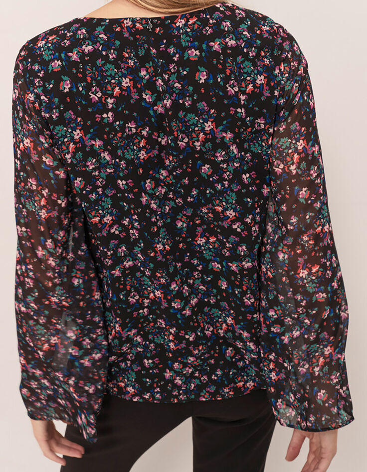 CERYX - Blouse noire à imprimé jardin nocturne-3 CERYX - Blouse noire à imprimé jardin nocturne-3